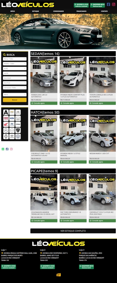 Site integrado Léo Veículos MT